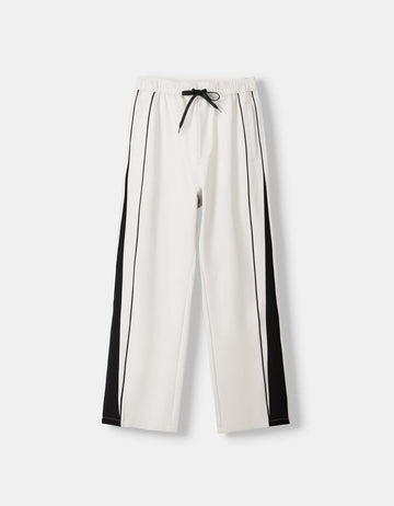 Bershka Calças Baggy Técnicas Brancas