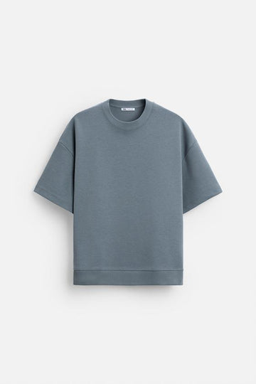 Zara T-shirt Moletom De Estrutura Azul