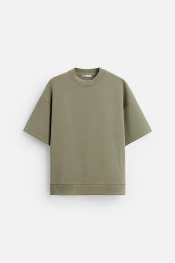 Zara T-shirt Moletom De Estrutura Verde