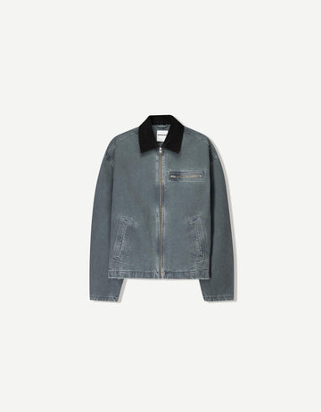 Bershka Casaco De Gola Contraste Preto