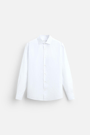 Zara Camisa Easy Care As Riscas Azul