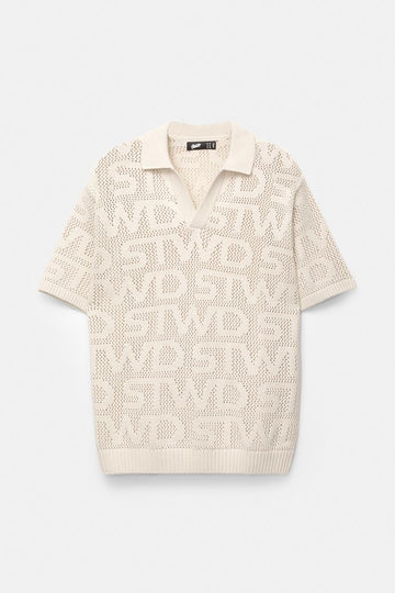 Pull&Bear Polo De Malha Estampado STWD Crème