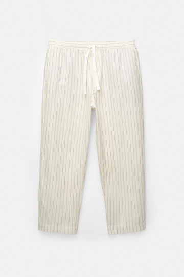 Pull&Bear Calças Jogger As Riscas De Linho Branca