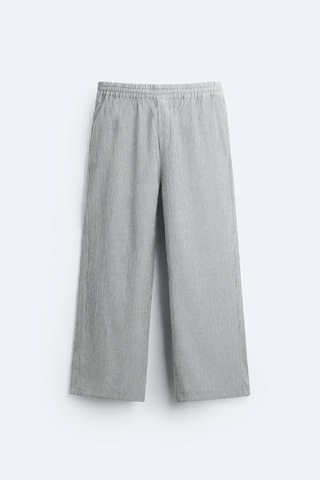 Zara Calças Plissados Listrada