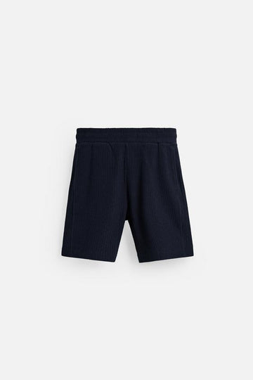 Zara Calções Bermuda Estrutura Rendada Azul Marinho