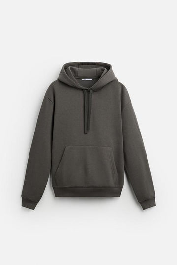Zara Hoodie Basica Cinzento Antracito