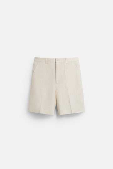 Zara Calções 100% Linho Bege