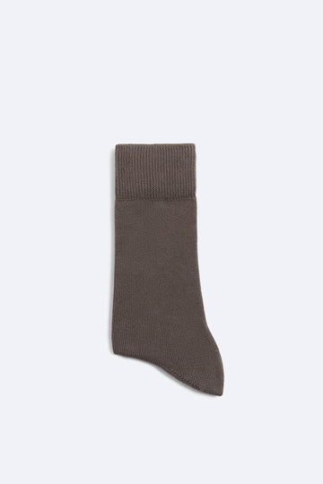 Zara Com Nervuras Largas Castanha