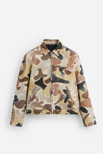 Zara Blusao Com Estampado Abstrato Camo