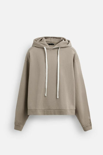 Zara Hoodie Com Mensagem Cinzento