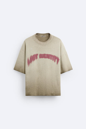 Zara T-Shirt De Malha Com Texto