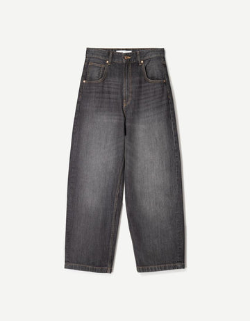 Bershka Calças Jeans Super Baggy Cinza Escuro