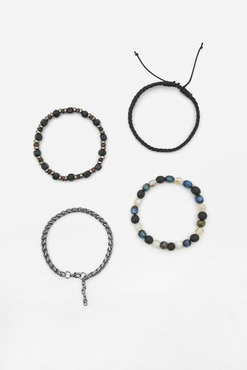 Pull&Bear Conjunto De 4 Pulseiras Com Detalhes