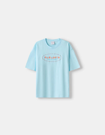 Berskha T-Shirt PARADISO Manga Curta Estampado Azul