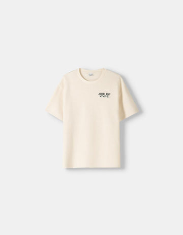 Berskha T-shirt Boxy Com Efeito De Waffle e Estampado