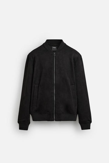 Zara Casaco Bomber Efeito Carmuças Preto
