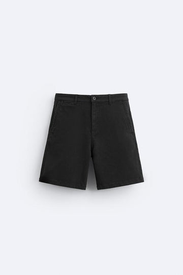 Zara Calções Chino Com Estrutura Preto