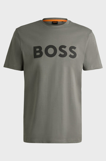 Boss T-shirt de Logo Cinza