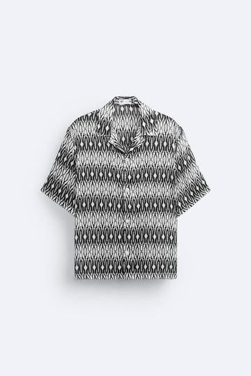 Zara Camisa Com Estampado Geométrico