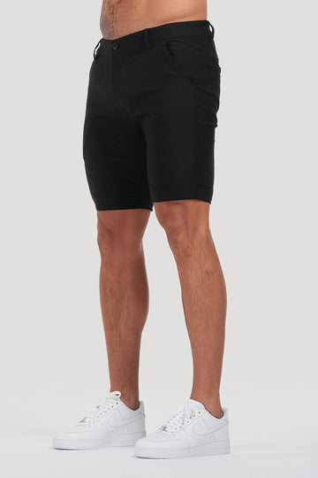 Icon Calções Jeans Simples Preto