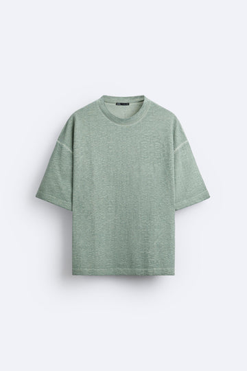Zara T-Shirt Com Estrutura Jacquard