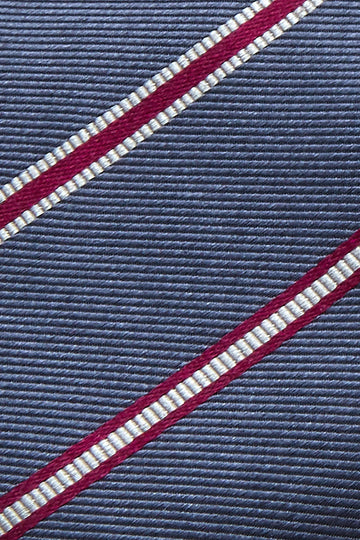 Sacoor Brothers Gravata Listrada Mistura Seda e Lã 7,5cm