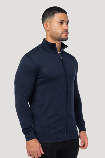 Icon Blusão De Zip Slim Fit Azul