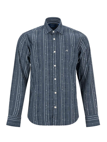 Sacoor Brothers Camisa Slim Com Estampa Azul
