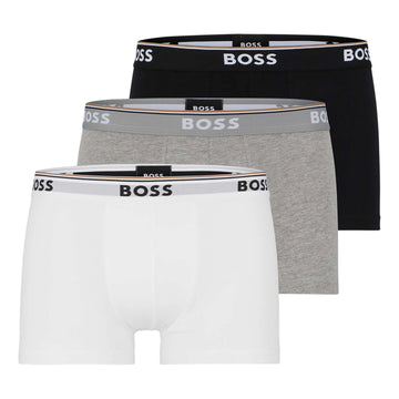 BOSS Conjunto De 3 Boxers Power Logo Cotton Branco Cinzento Preto
