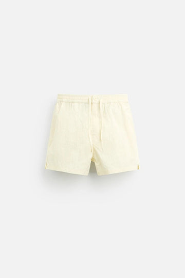 Zara Calções De Banho Com Botão Manteiga