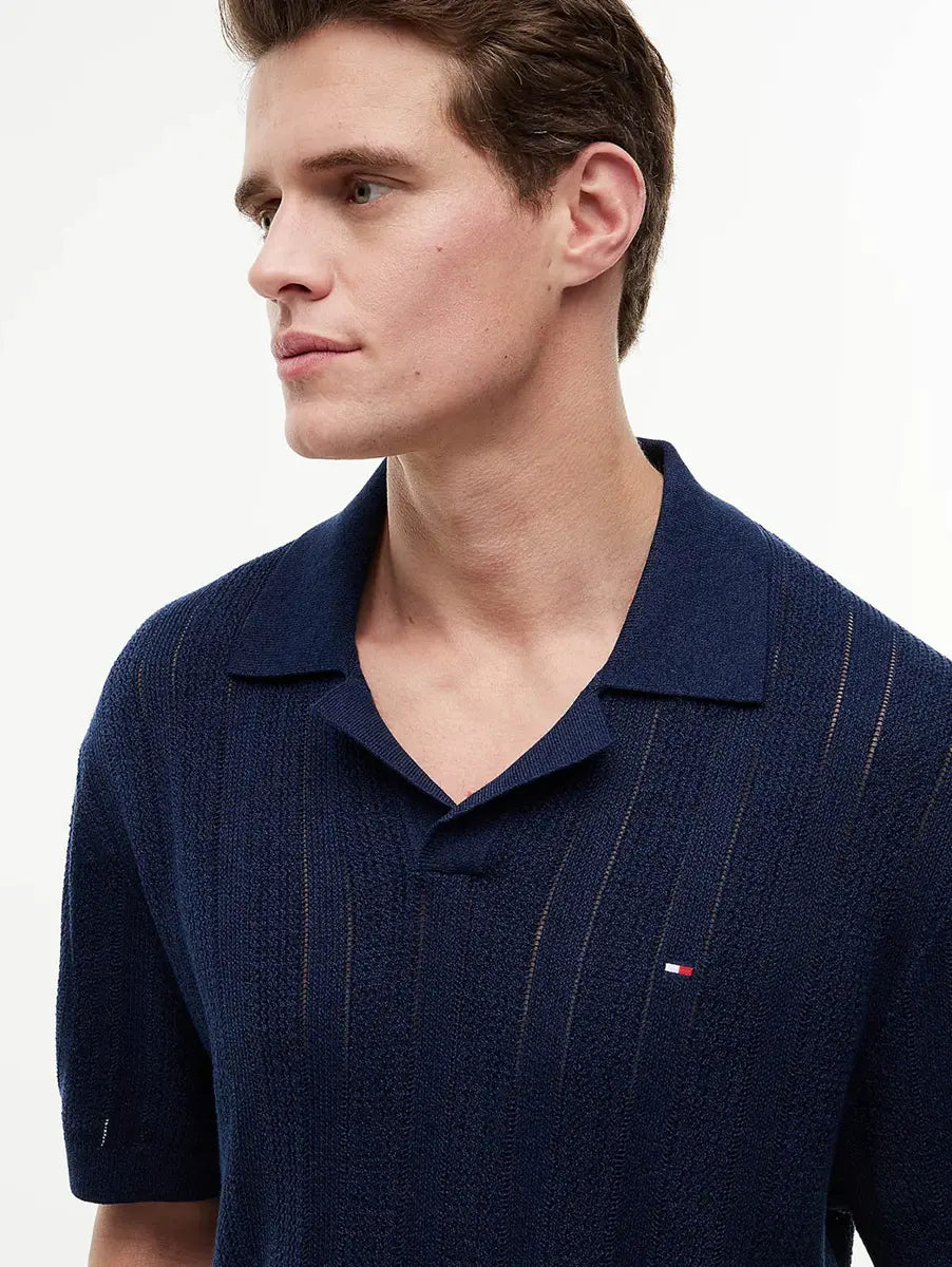 Tommy Hilfiger Polo Em Algodão Biológico Azul-noite