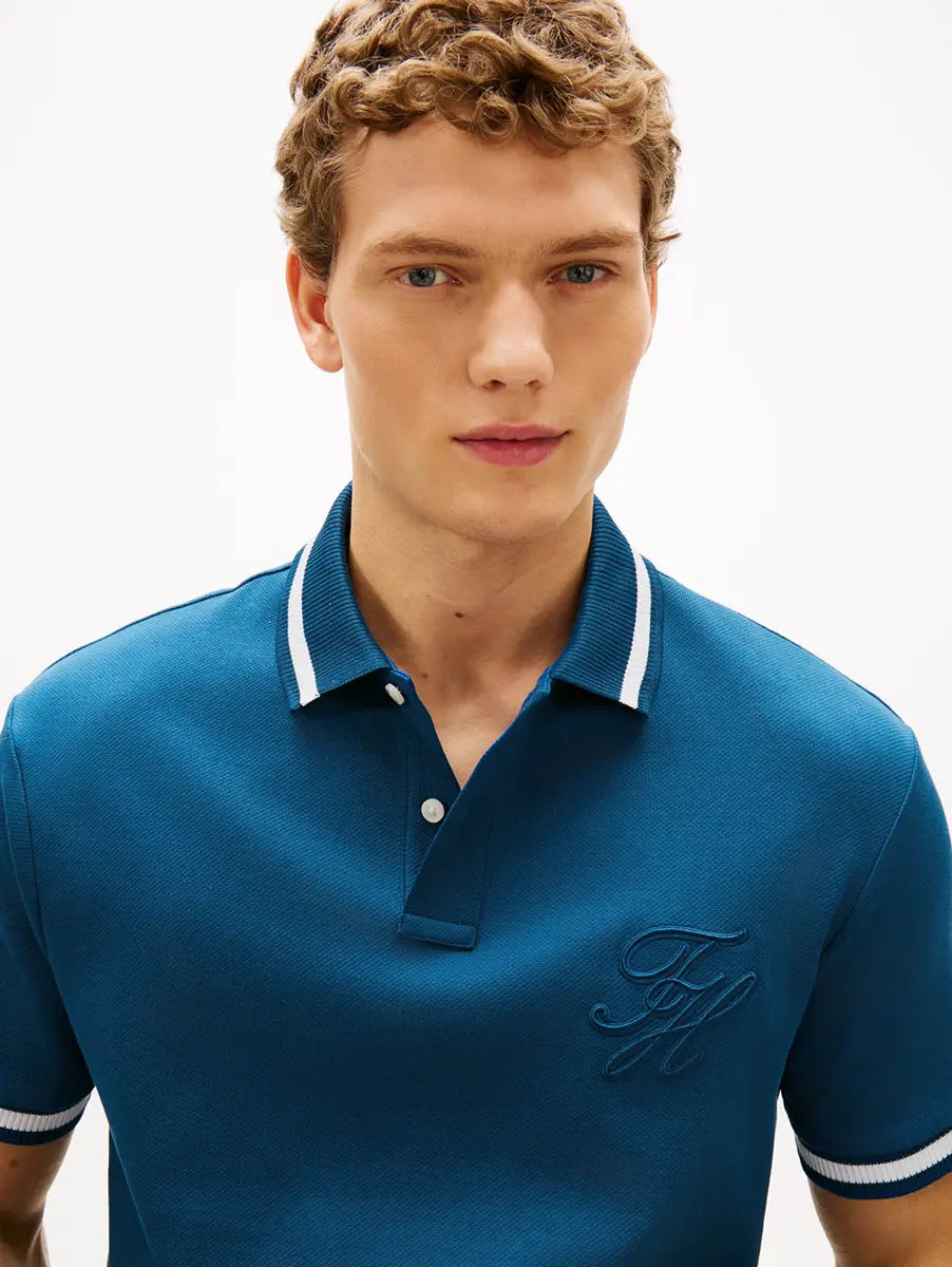 Tommy Hilfiger Polo Regular Fit Tipped Azul Eléctrico