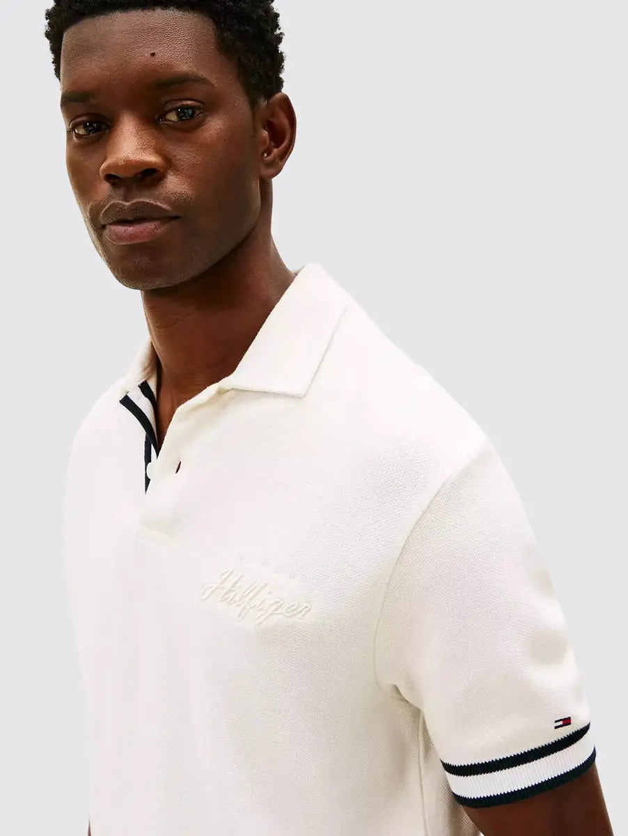 Tommy Hilfiger Polo Cuff Slim Fit Marfim