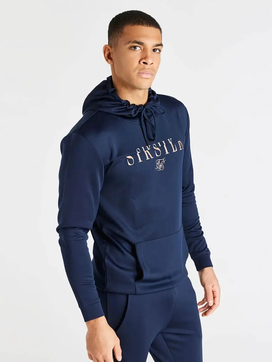 Silk Silk Hoodie Com Logo Azul Marinho