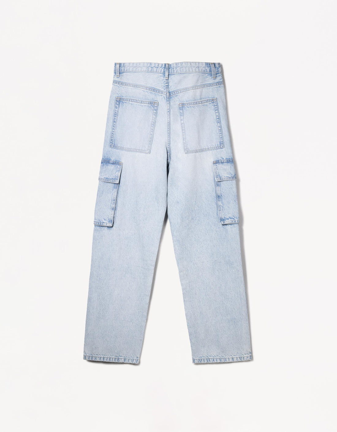 Bershka Calças Baggy Cargo Jeans Azuis