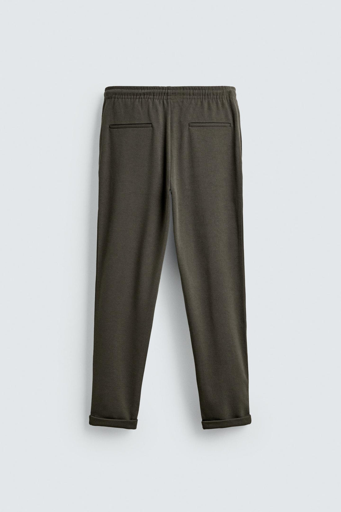 Zara Calças De Cintura Jogger Easy Care Caqui Escuro