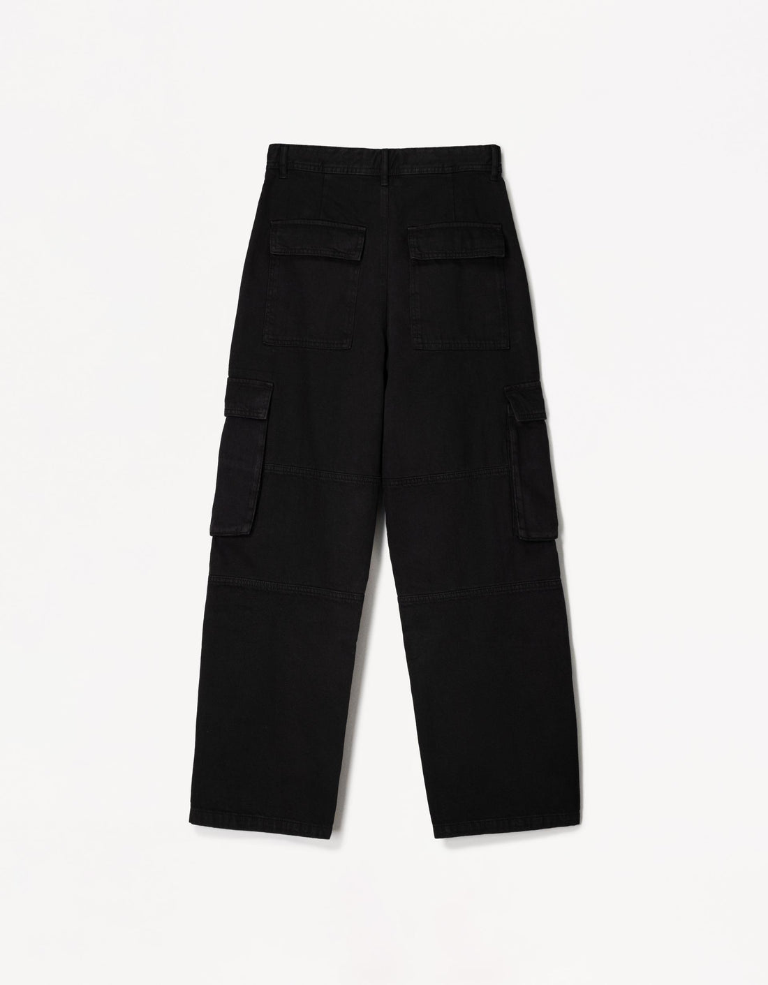 Bershka  Calças Jeans Baggy Cargo Preta