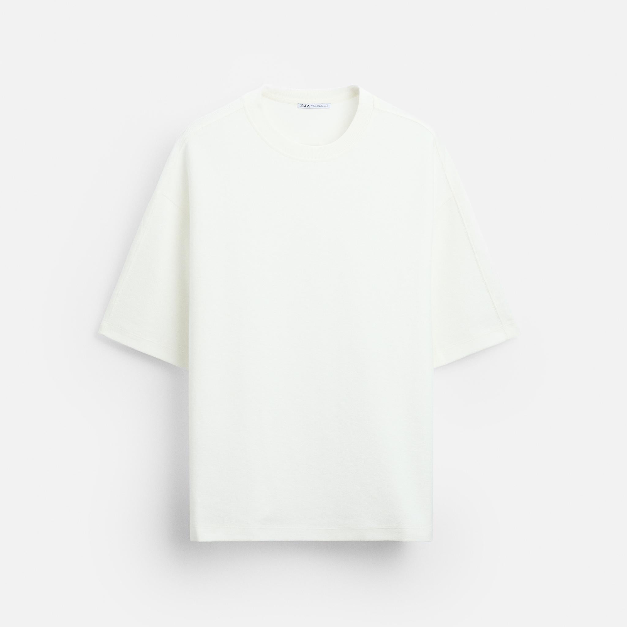 Zara T-Shirt Relaxed Fit Branca