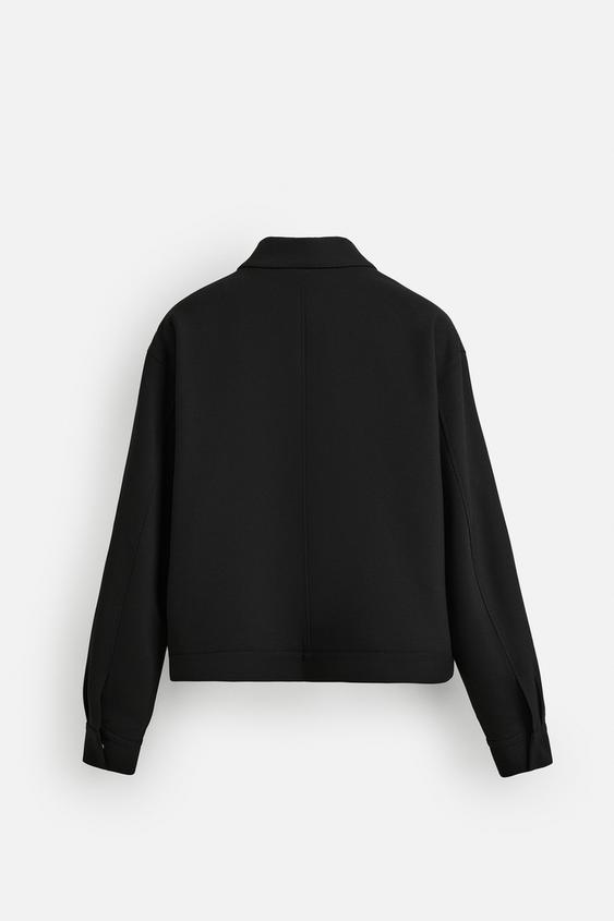 Zara Blusão Com Zip Preta