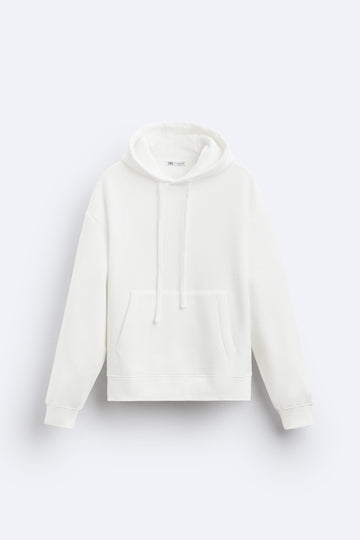 Zara Hoodie Simples Branca