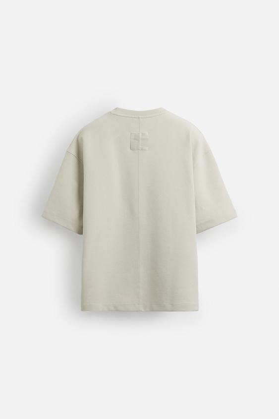 Zara t-shirt Tecnica Relax Fit Cinzento