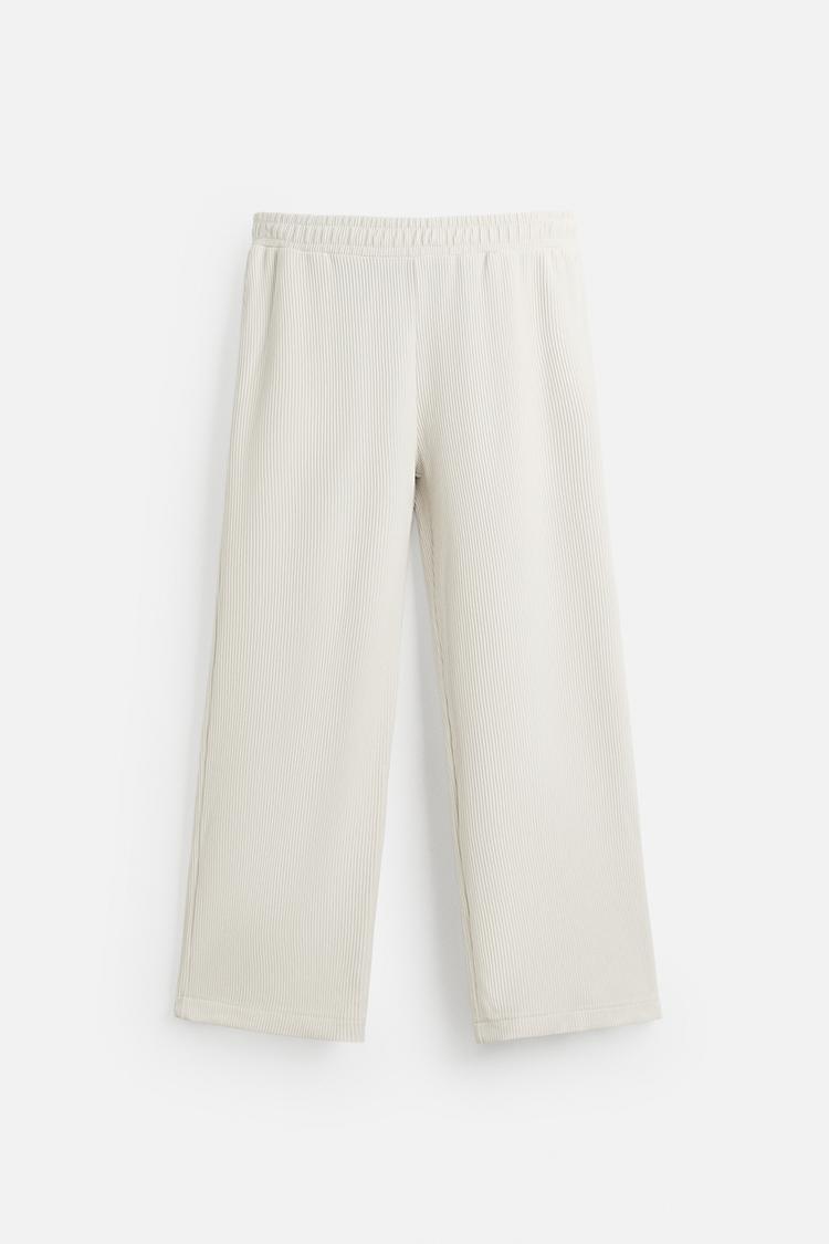 Zara Calças Jogger Estrutura Vertical Creme