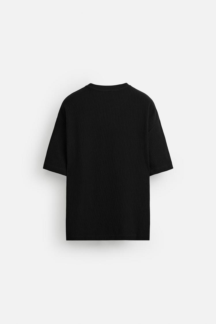 ZARA T-SHIRT ESTRUTURA VERTICAL PRETA