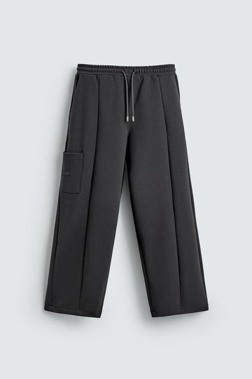 Zara Calças Jogger Cargo Interlock Cizento Claro