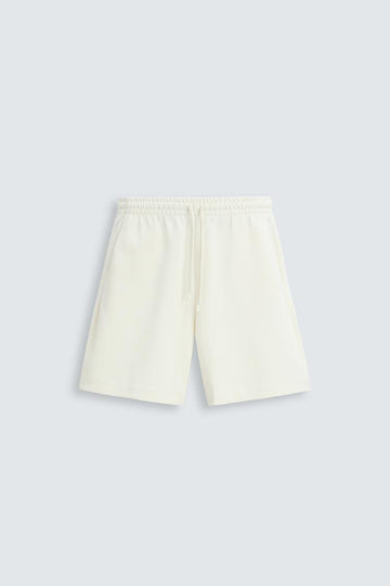 Zara Calções Interlock Tecnicas Branco Marfim