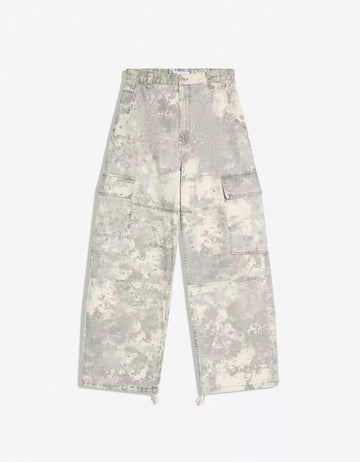 Bershka Calças Jeans Cargo Parachute Beige