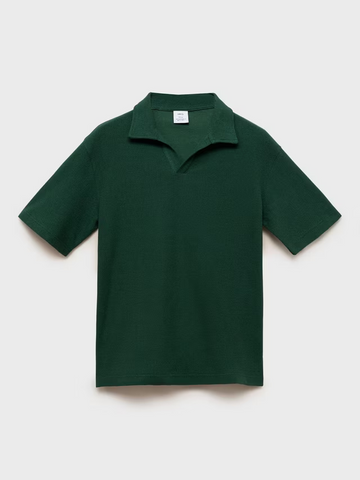 Mango Polo Lino Verde