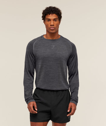 Gymshark T-Shirt Versatile Seamless Long Sleeve Cinzento Escuro