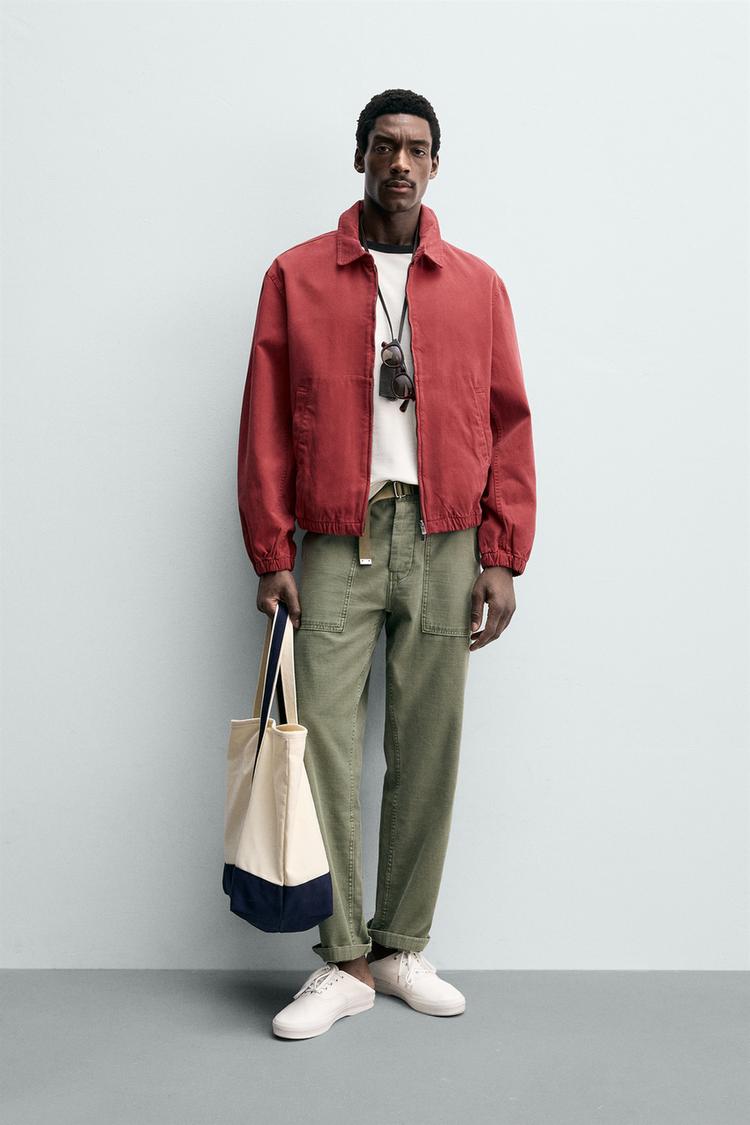 Zara Blusão Regular Fit Algodao Lavado