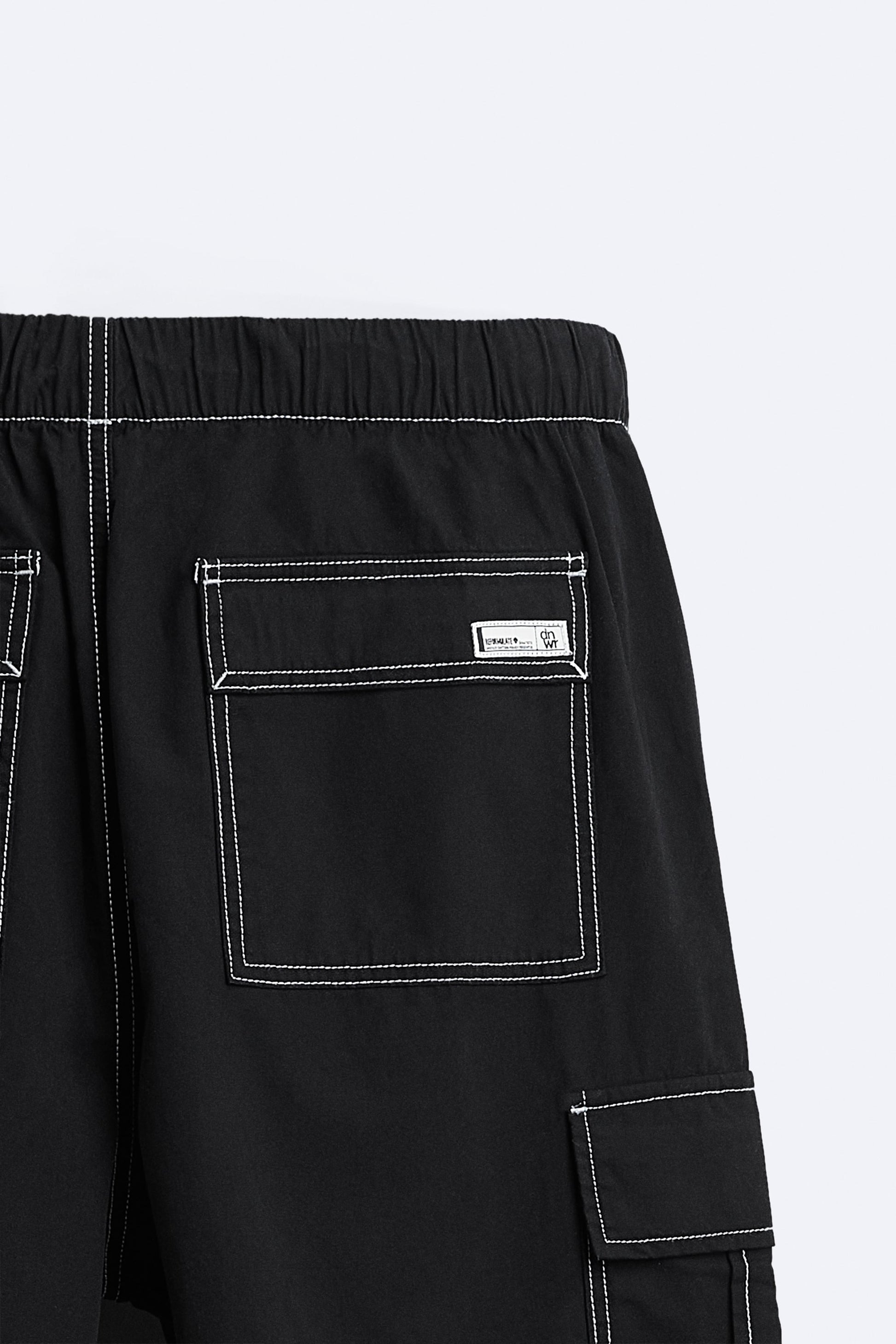 Zara Calça Tropa Parachute Preta